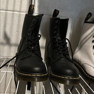Black Leather Lace-Up Boots